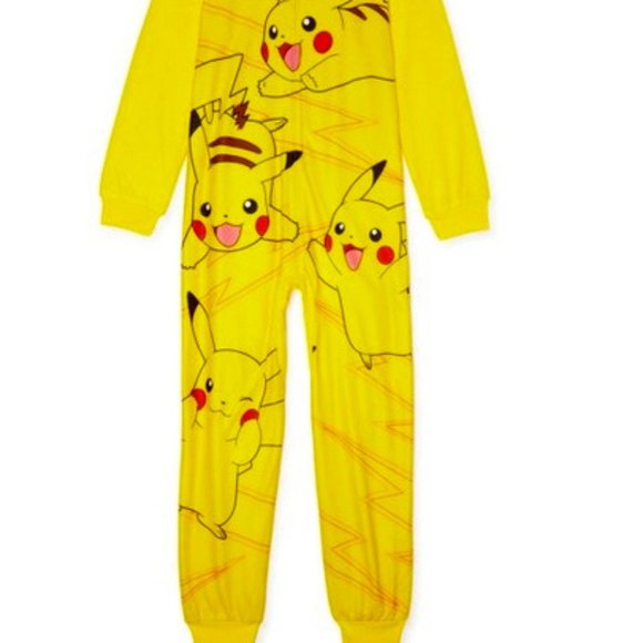 Pokemon Pajamas Nwt 6 7 Boy Girl Pokemon Pikachu Pajamas Sleeper Poshmark
